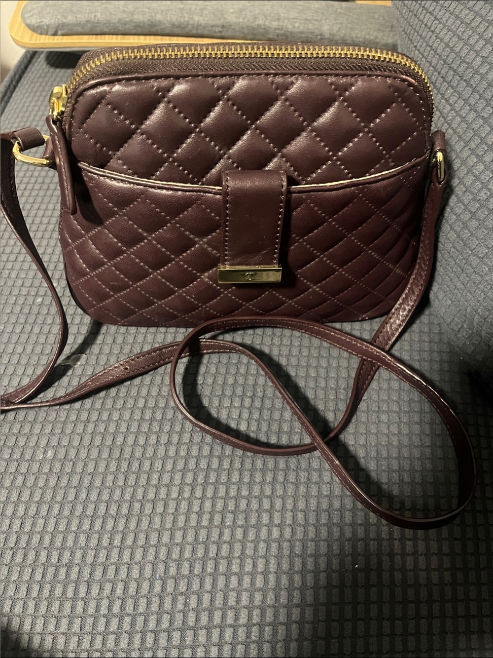 Talbots Quilted Crossbody Bag in purple- Stylish